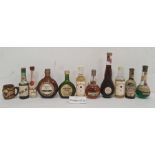 Approximately 30 miniatures of spirits and liqueurs including single malt whiskies, Chartreuse,