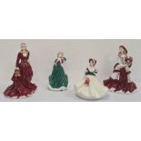 Royal Doulton figures Pretty Ladies 'Christmas Day 2008' HN5210, 'Christmas Day' HN5097, with