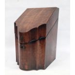 19th century mahogany serpentine-fronted knife box with fitted interior