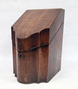 19th century mahogany serpentine-fronted knife box with fitted interior