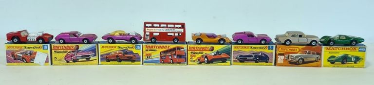 Collection of Matchbox diecast models to include No.19 road dragster, 4 Gruesome Twosome, 36 Jaguar,