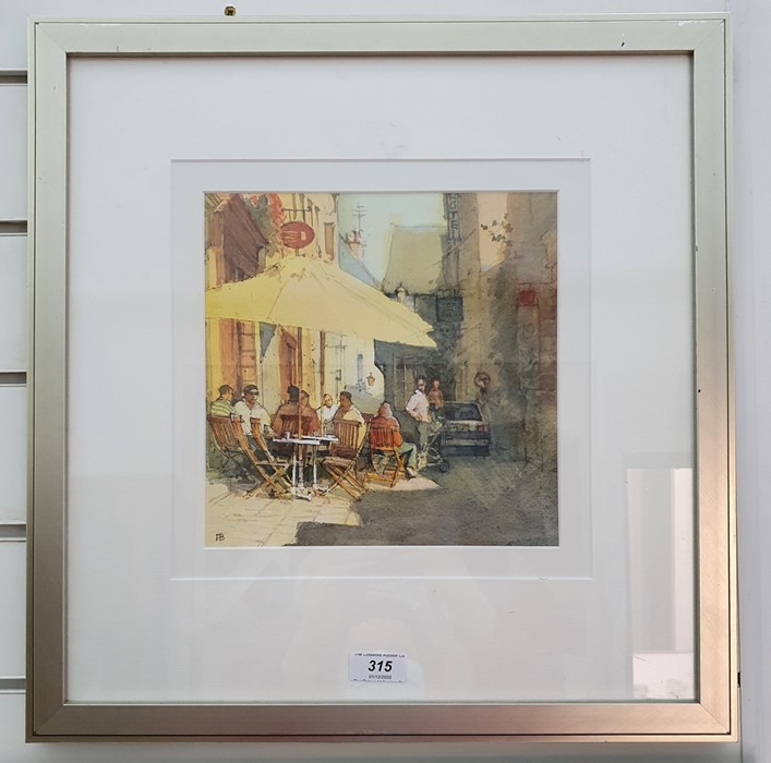 Paul Banning ARSMA "A Quiet Corner, Dinan", initalled and labelled verso, 22.5cm x 22cm - Image 6 of 7