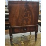 19th century mahogany wine cooler of rectangular form, fitted interior, single drawer under, on