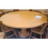 20th century maple circular breakfast table by Conran on pedestal base, 150cm approx diameter