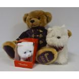 Harrods 2000 teddy bear, a Hamleys Yorkshire terrier with battery and a Trudini miniature cat (3)