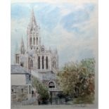 After G Marsh 20th Century Limited edition colour prints Devon views including Truro Cathedral,