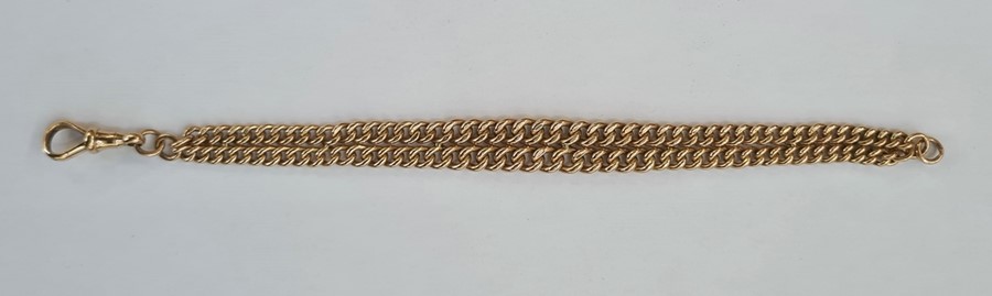 9ct rose gold double-graduated curblink bracelet, 30g approx