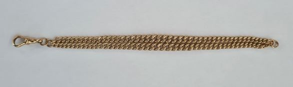 9ct rose gold double-graduated curblink bracelet, 30g approx