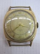 Gentleman's 9ct gold Rotary strap watch, the circular dial with numbers and batons (missing strap)