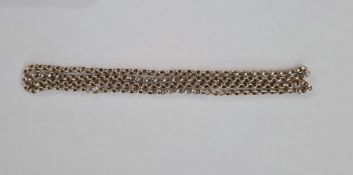 Antique gold-coloured metal belcher chain, unmarked, 17g approx, possibly weighted, 69cm approx