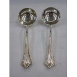 Pair of Victorian Albany pattern silver sauce ladles by Goldsmiths & Silversmiths Co Ltd, London