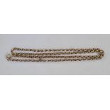 Antique gold-coloured metal oval belcher link chain necklace, 14g approx, possibly weighted, 57cm