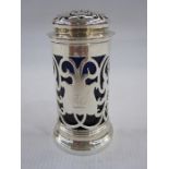 Victorian silver pepperette by Joseph & Albert Savory, London 1844, of cylindrical form with pierced