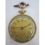 George IV 18ct gold open faced pocket watch, the engine turned dial with roman numerals within a
