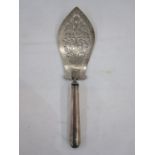 George III silver fish slice by Peter & Anne Bateman, London 1792, the shaped blade with bright