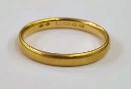 Large 22ct gold wedding ring, 4.5g approx  Condition ReportRing size: V 1/2 (between V and W)