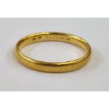 Large 22ct gold wedding ring, 4.5g approx  Condition ReportRing size: V 1/2 (between V and W)