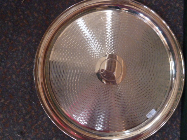 Quantity of plated ware to include circular tray, tea strainers, sifters, flatware, etc (1 box) - Image 2 of 2