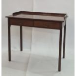 Early 20th century mahogany washstand, the part galleried rectangular top with moulded edge above