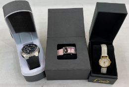 Quantity of costume jewellery, mainly boxed to include a Past-Times bracelet and three watches, a