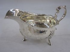 George V silver sauceboat by Adie Brothers Ltd, Birmingham 1933, of typical form with wavy border