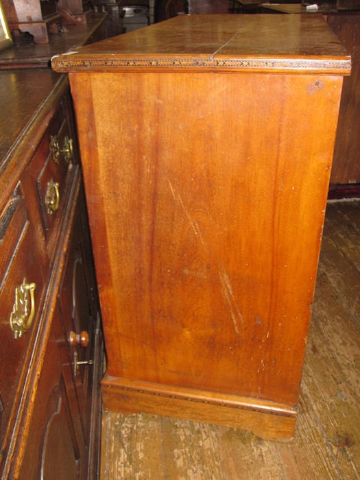 Late 19th/early 20th century walnut chest of two short over two long drawers, to bracket feet, - Image 3 of 7