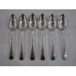 Set of six George III silver tablespoons, Old English pattern, Dublin 1806, maker Samuel Neville,