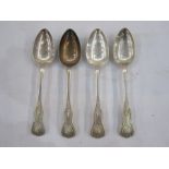 Set of four Victorian silver tablespoons, King's pattern, London 1860, maker The Portland Co, 5.2oz