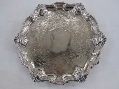 George II silver salver, possibly by James Morison, London 1754, of shaped circular form with