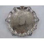 George II silver salver, possibly by James Morison, London 1754, of shaped circular form with