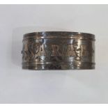 Victorian silver hinged bangle inscribed 'Sarah' with engraved decoration, 1.12toz