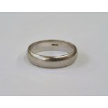 Platinum large wedding band, 7.3g approx  Condition ReportRing size 'R'