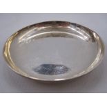 A 1950s silver pin dish, circular plain form, Chester 1956, maker Lowe & Son, 2.4toz, 9cm in