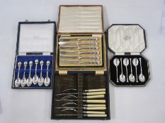 A cased set of 1920s silver teaspoons, Sheffield 1928, maker Cooper Brothers & Sons, 1.4toz approx.,