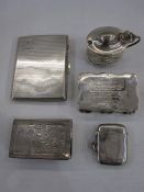 A 1920s silver rectangular cigarette case, curved edges, unengraved, Birmingham 1928, 2.6toz 8.5x6.