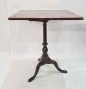 George III mahogany snap-top tripod occasional table with matched square top and on ogee tripod