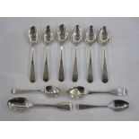 Set of six George III Scottish silver teaspoons by Alexander Anderson, Edinburgh 1809, crested and