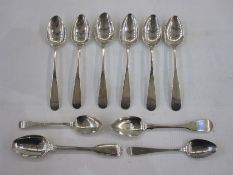 Set of six George III Scottish silver teaspoons by Alexander Anderson, Edinburgh 1809, crested and