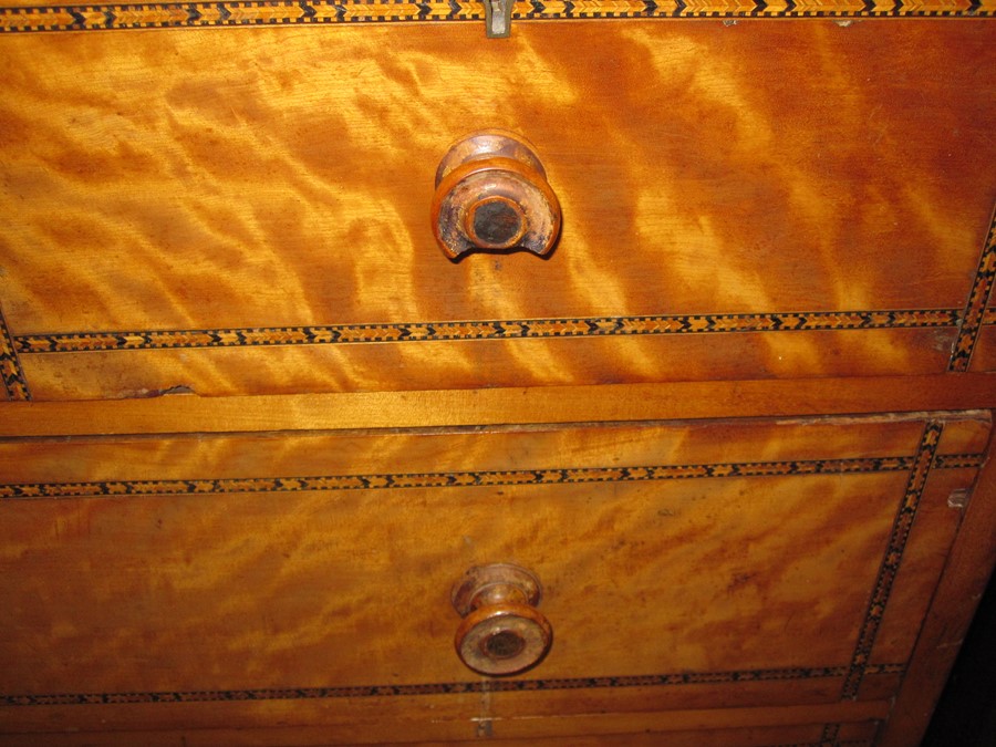 Late 19th/early 20th century walnut chest of two short over two long drawers, to bracket feet, - Image 6 of 7