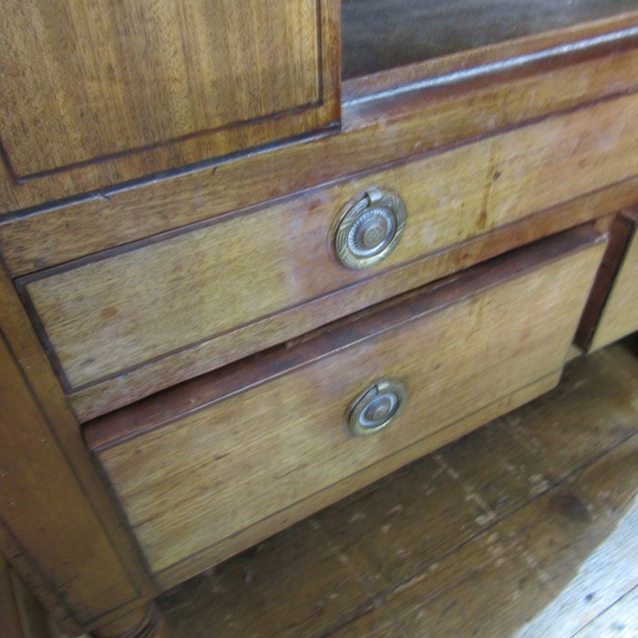 19th century mahogany folding washstand/dressing table, the rectangular top opening to reveal - Image 5 of 10