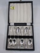 Set of six late 20th century silver-cased teaspoons, Kings pattern, Sheffield makers Viners, 5ozt,