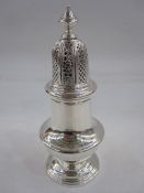 Silver caster by William Comyns & Sons, London 1960, in baluster form, after a Paul de Lamerie