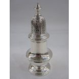 Silver caster by William Comyns & Sons, London 1960, in baluster form, after a Paul de Lamerie