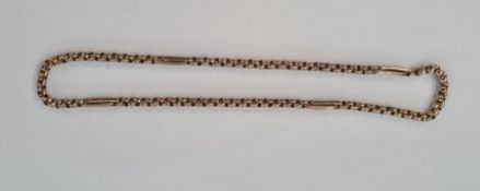 Part of a gold-coloured metal chain, bar and link pattern cufflinks, 6.6g