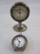 Early 20th century open faced watch with enamel dial and subsidiary seconds in silver plated