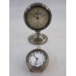 Early 20th century open faced watch with enamel dial and subsidiary seconds in silver plated