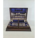 Viners canteen of cutlery in original dark oak box, two tray (sets of six) Condition ReportThe