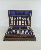 Viners canteen of cutlery in original dark oak box, two tray (sets of six) Condition ReportThe