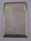 A 1920s silver cigarette case, rectangular, engine turned decoration, inscribed to the inside '