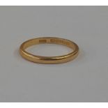 22ct gold wedding ring, 3g approx
